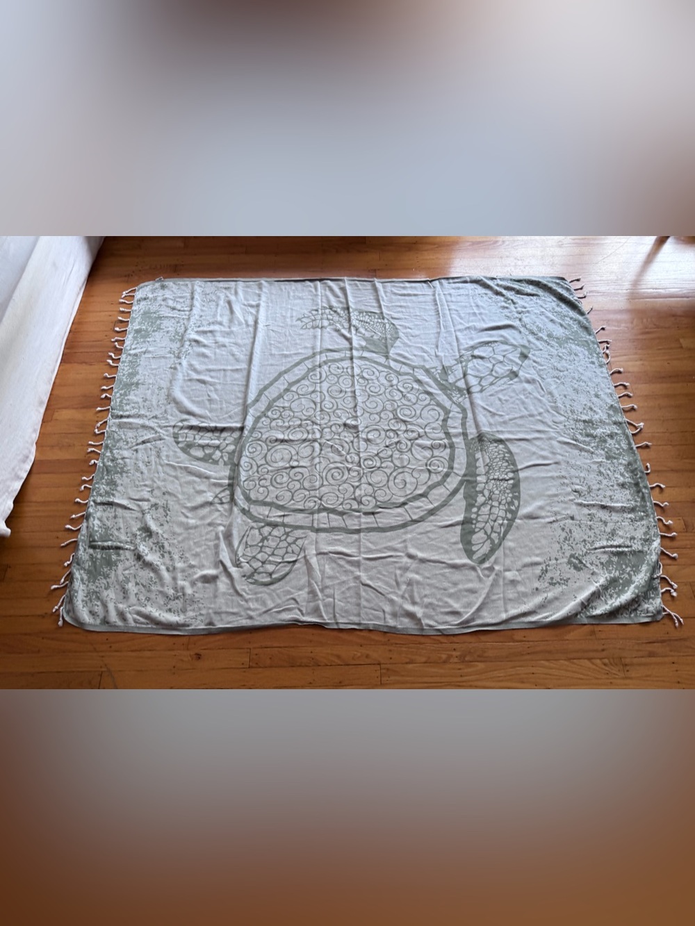 Sand Cloud Organic Turkish Cotton Sea Turtle Beach Towel  Blanket Sage Green - Picture 10 of 11